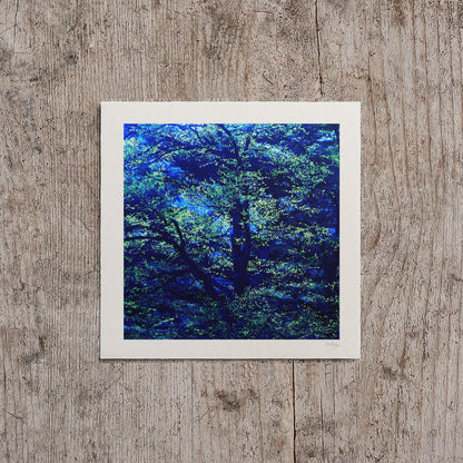 Blue Green Tree Print