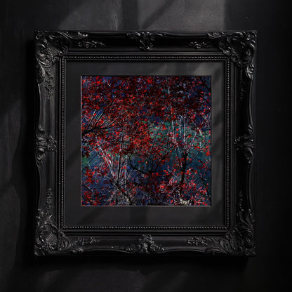 Crimson Red Gothic Print
