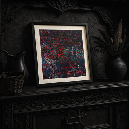 Crimson Red Gothic Print