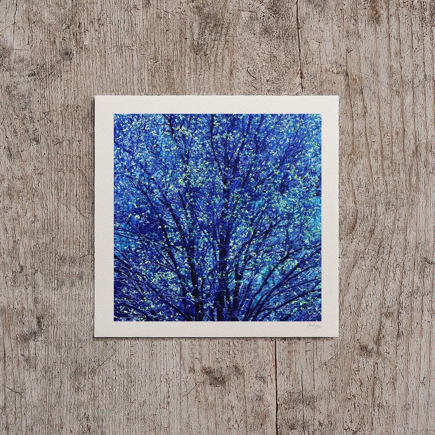 Blue Green Tree Print