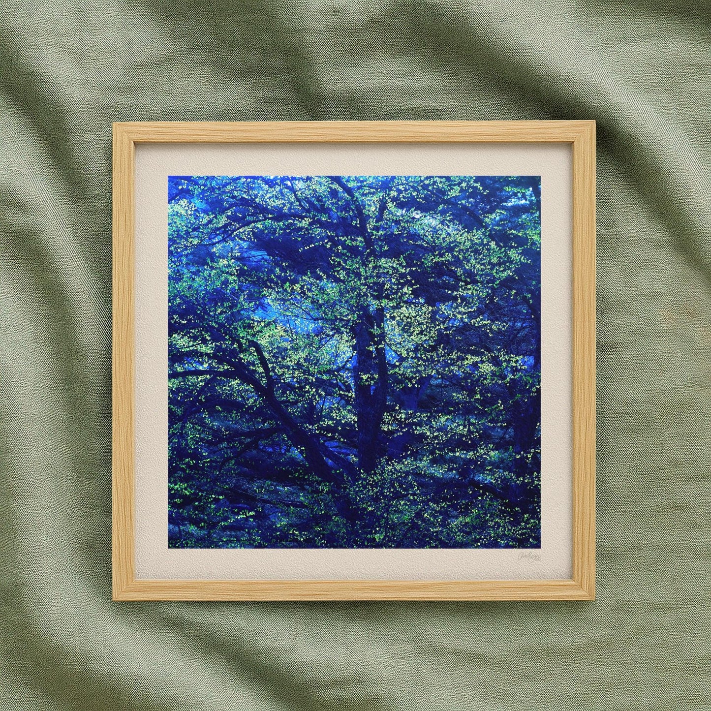Blue Green Tree Print