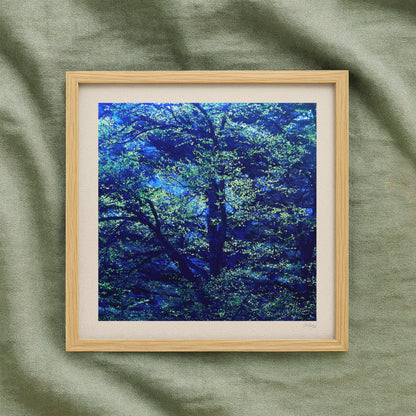 Blue Green Tree Print
