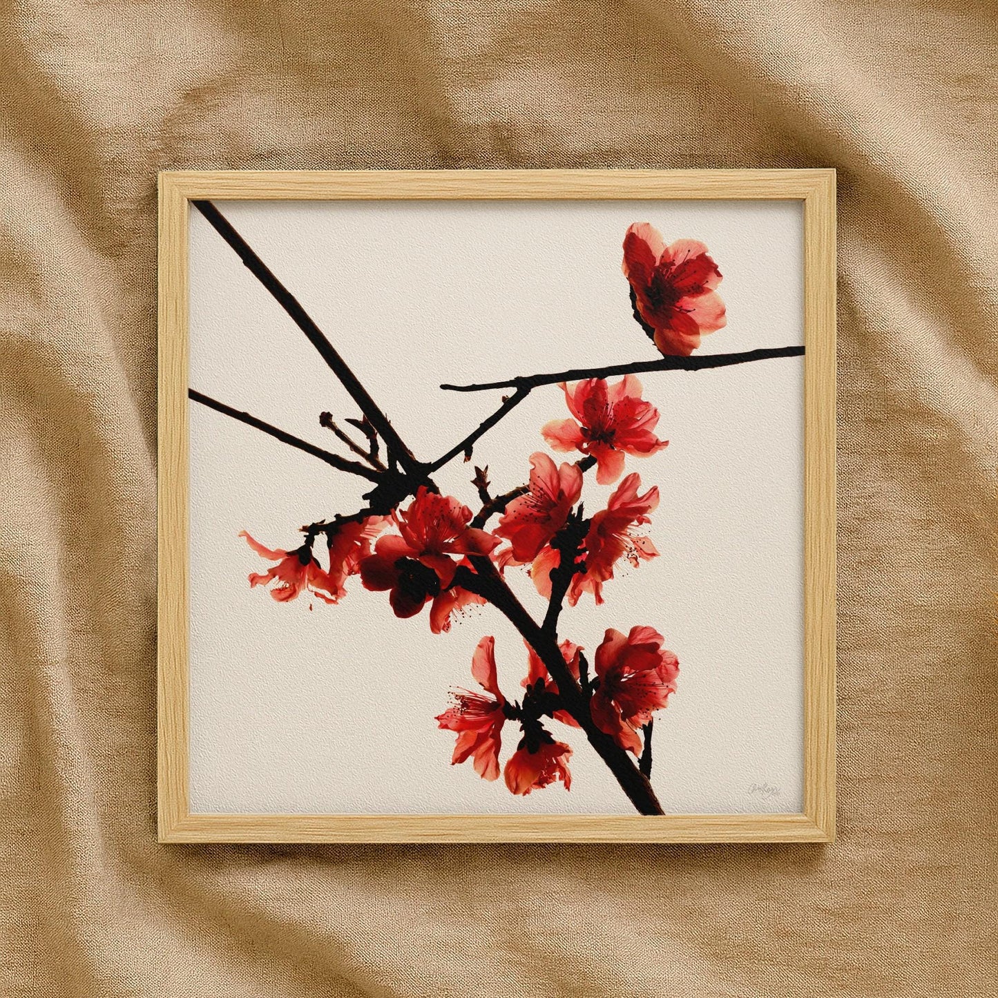 Red Peach Blossom Print