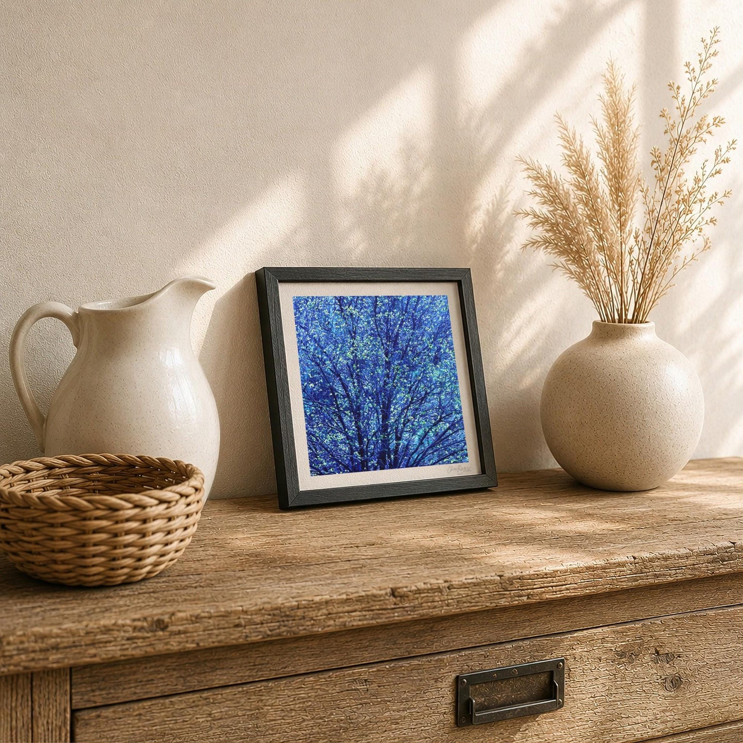 Blue Green Tree Print