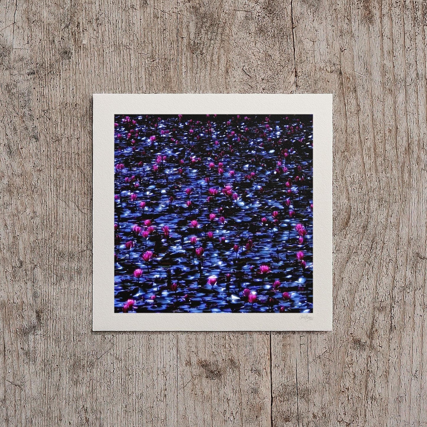 Moody Pointillist Water Lilies Print