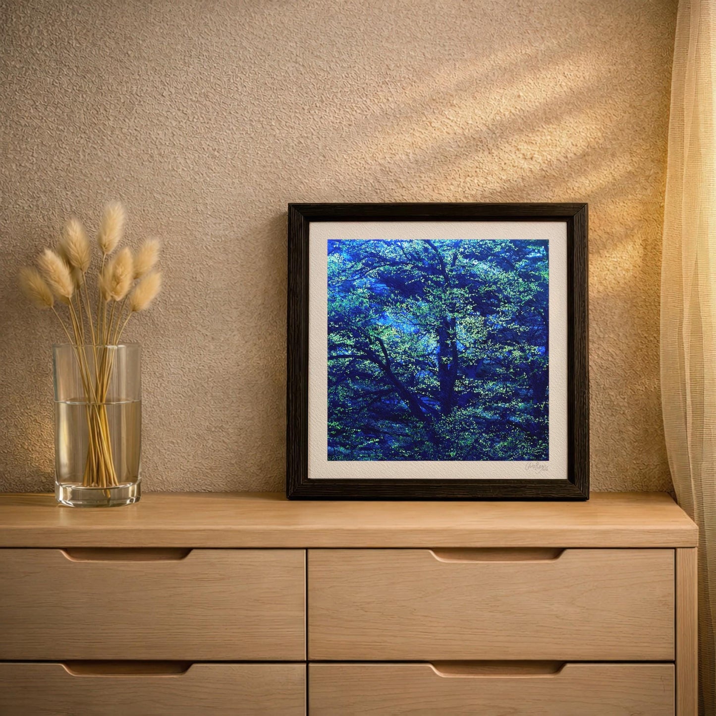 Blue Green Tree Print