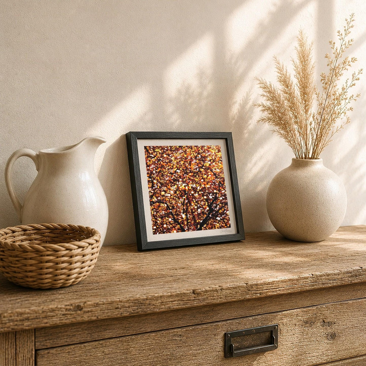 Pointillist Snow Tree Print