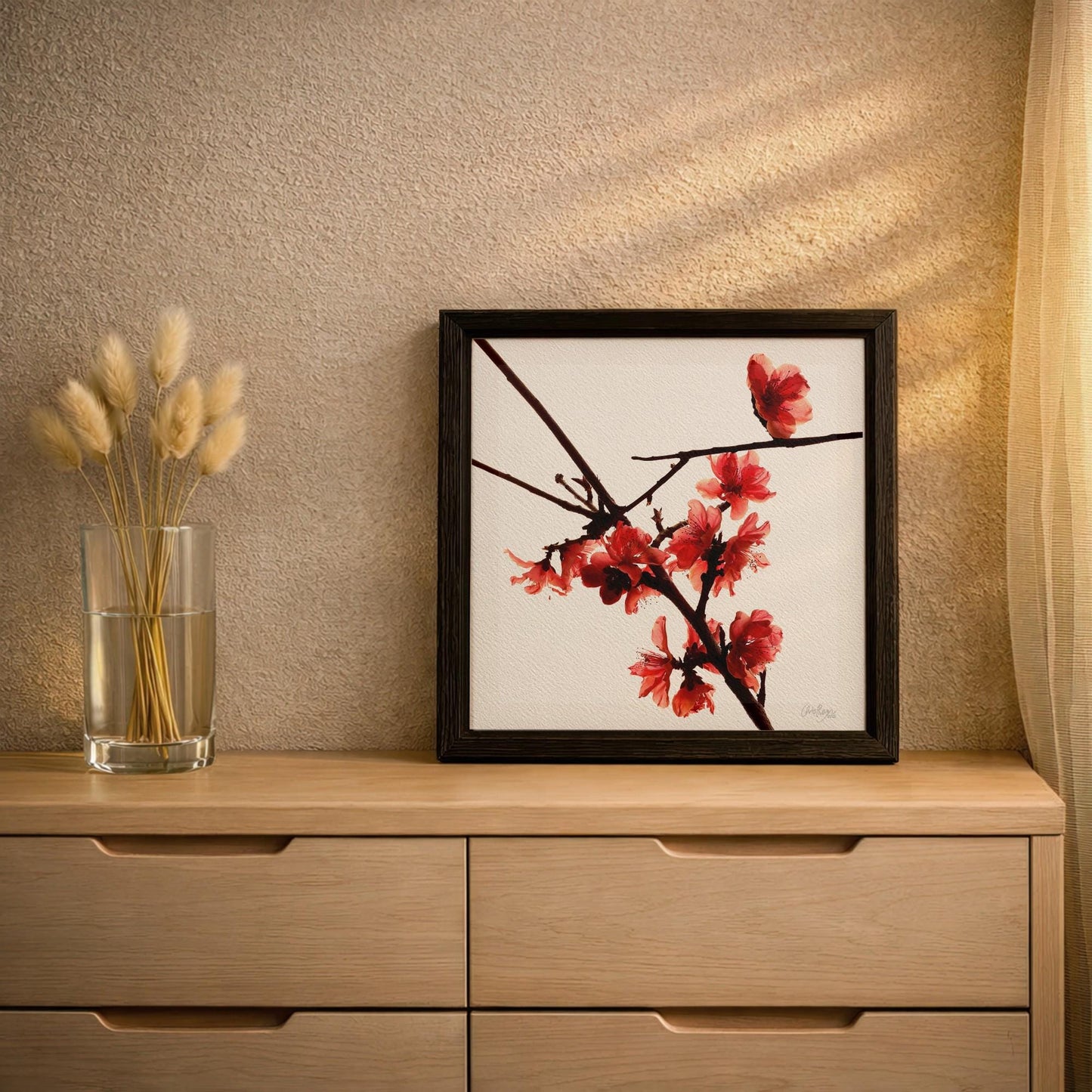Red Peach Blossom Print