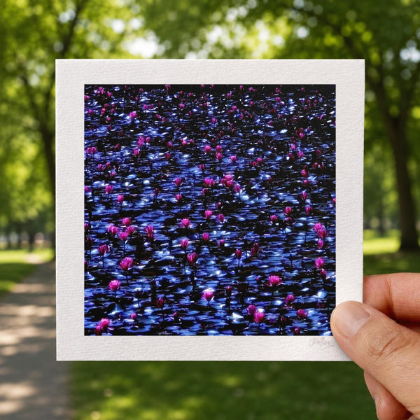 Moody Pointillist Water Lilies Print