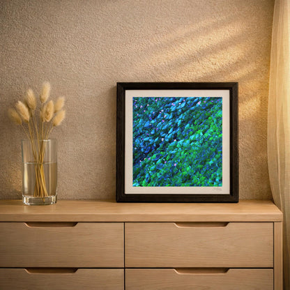 Seafoam Green Lotus Leaf Pattern Print