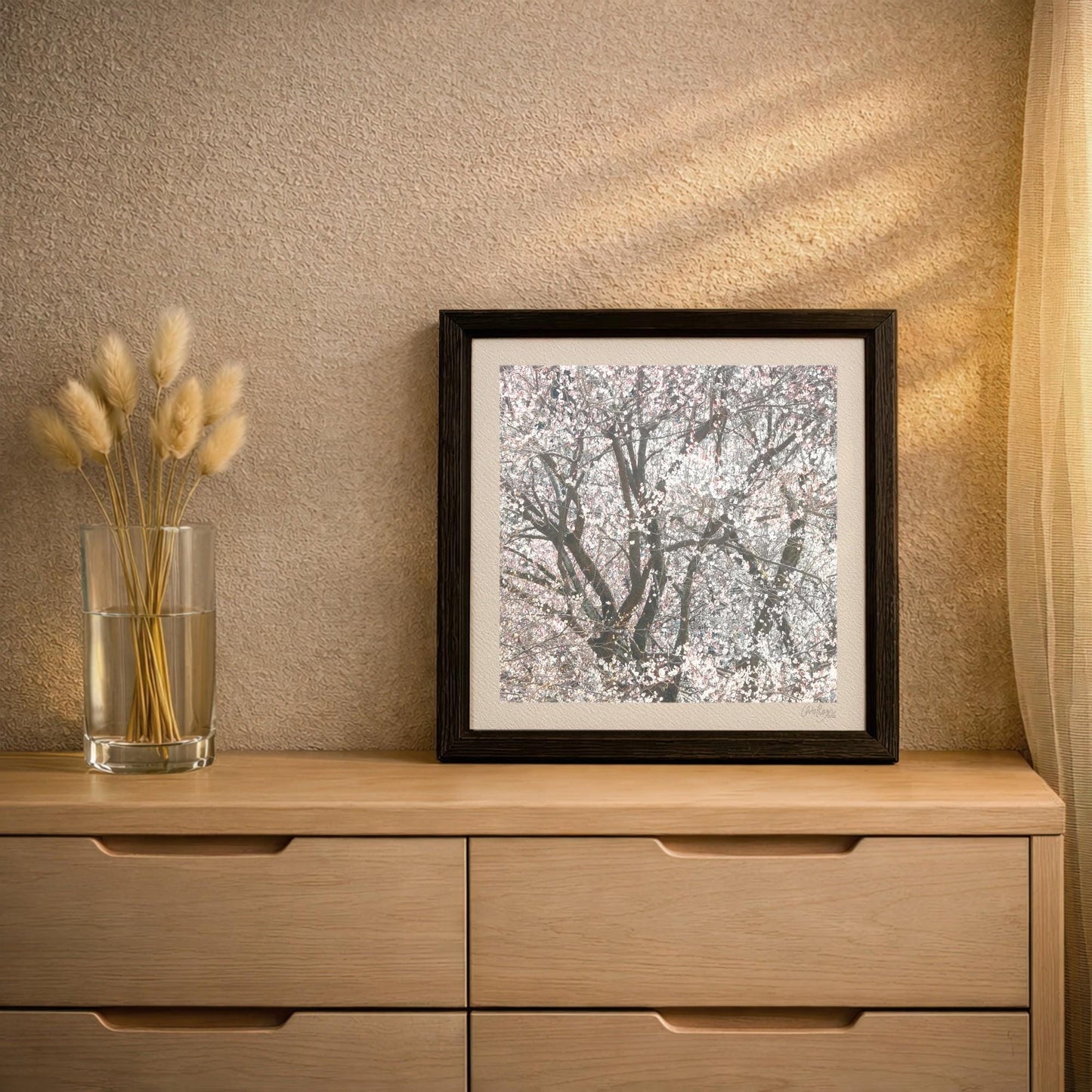 Blush Pink Blossom Snowstorm Print
