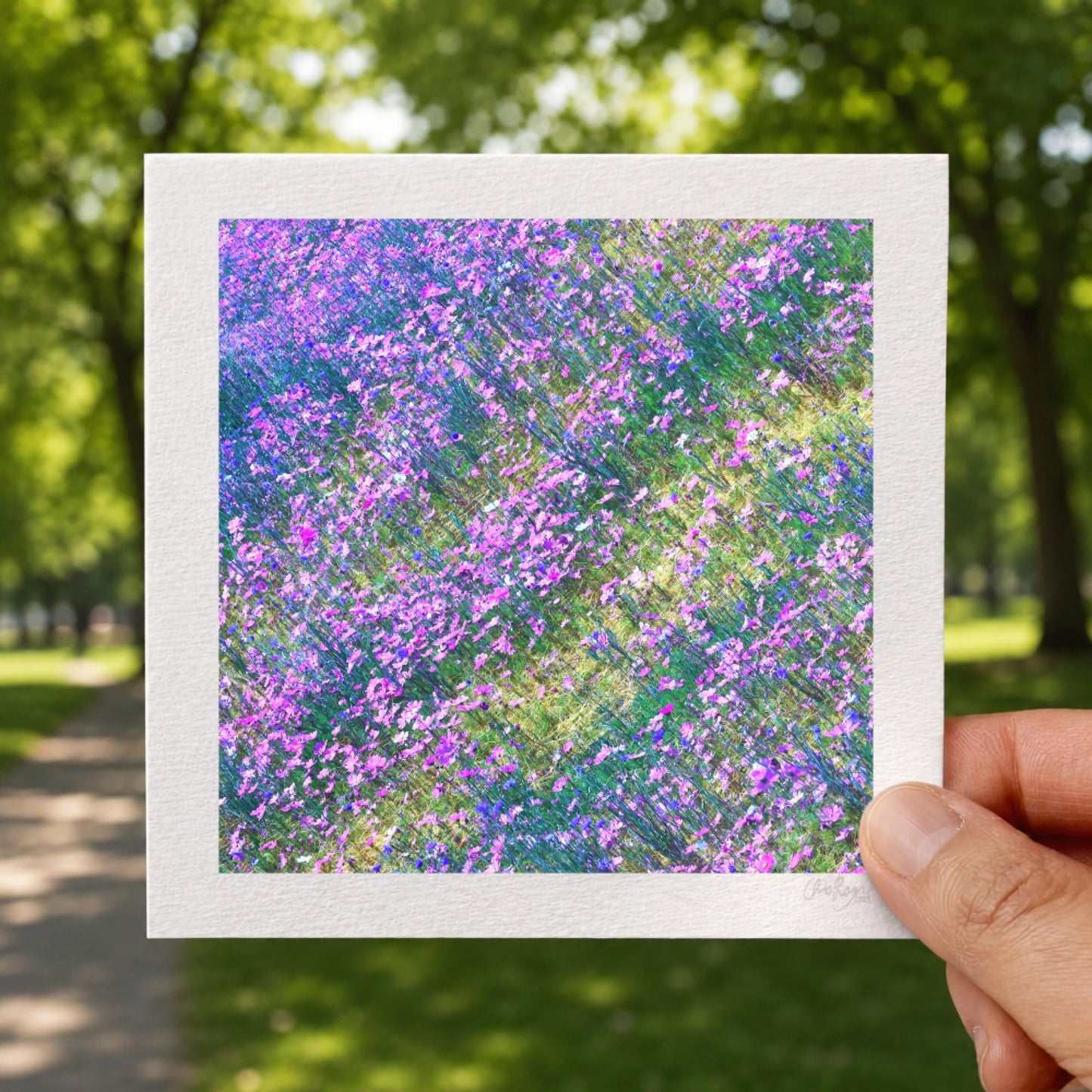 Purple and Yellow Wildflower Print