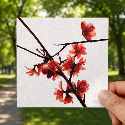 Red Peach Blossom Print