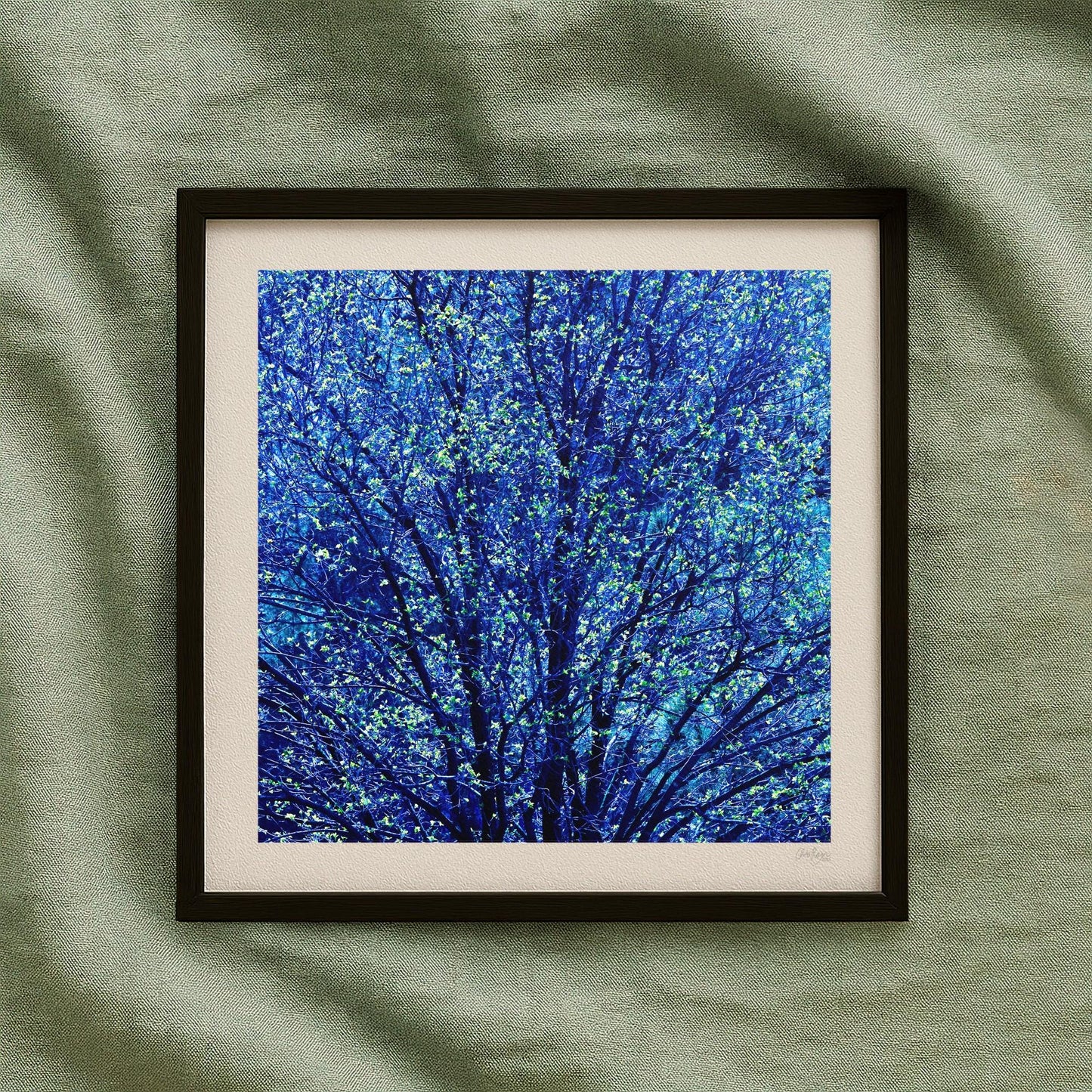 Blue Green Tree Print