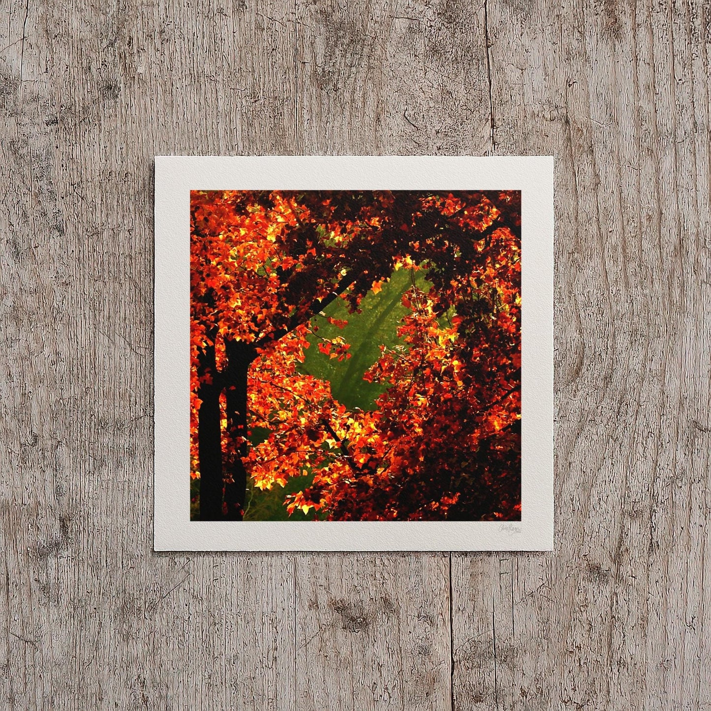 Orange and Green Fall Print